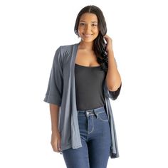 Add simple style to your wardrobe with this women's 24Seven Comfort Apparel open front elbow length sleeve cardigan.Click on this WOMEN'S GUIDE to find the perfect fit and more! Add simple style to your wardrobe with this women's 24Seven Comfort Apparel open front elbow length sleeve cardigan.Click on this WOMEN'S GUIDE to find the perfect fit and more! FEATURES Soft fabric with stretch No closure - open front Elbow sleeves UnlinedFIT & SIZING Regular fit 29 1/2-in. length from shoulder to hemFA No Closure, Elbow Sleeve, Sleeve Cardigan, Elbow Length Sleeve, Front Open, Simple Style, Womens Clothing Tops, Polyester Spandex, Soft Fabric