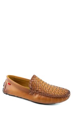 An upper of woven leather emphasizes the relaxed, warm-weather appeal of a loafer that moves comfortably across your wardrobe on a segmented driver sole. Removable insole Leather upper and lining/rubber sole Made in Brazil Leather Slip-on Moccasins With Woven Sole, Leather Woven Round Toe Moccasins, Brown Leather Moccasins With Woven Sole, Woven Leather Slip-on Loafers, Brown Woven Leather Loafers With Round Toe, Casual Woven Leather Loafers With Round Toe, Brown Business Loafers With Woven Sole, Casual Slip-on Loafers With Woven Leather, Casual Woven Leather Slip-ons