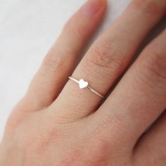 Dainty Band, Silver Heart Ring, Pretty Fashion, Ring Stacking, Valentines Day Gifts For Her, Tiny Heart, Cute Rings, Ring Dainty, Earring Sale