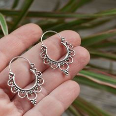 Bohemian Earrings Sterling Silver Hoops Hippie Earrings | Etsy Cheap Silver Bohemian Hoop Earrings, Boho Earrings Hippie Bohemian, Fashion Scrapbook, Bohemian Woman, Silver Round Earrings, Silver Boho Jewelry, Hippie Accessories, Ooh Ahh, Boho Hoop Earrings