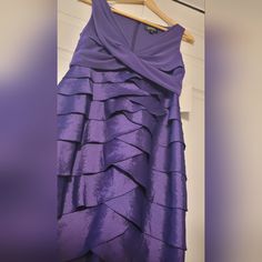 Purple Formal Dress Size 4 Adrianna Papell Layered Ruffles Purple Formal Dress, Layered Ruffle Dress, Dresses Purple, Adrianna Papell Dresses, Adrianna Papell, Purple Dress, Ruffle Dress, Formal Dress, Color Purple