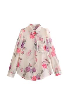 Goodnight Macaroon 'Helen' Floral Long-sleeved Blouse Long Sleeves Button-closure Patch Pocket Sheer Measurements: XS - Bust 106cm, Length 67cm S - Bust 110cm, Length 68cm M - Bust 114cm, Length 69cm L - Bust 120cm, Length 70.5cm Machine cold and gentle cycle or hand wash cold Lay flat to dry Do not tumble dry Do not iron If you are unsure or need assistance selecting the proper size or color, please contact our Customer Services team and they'll be more than happy to help. Long Sleeve Floral Print Shirt For Daywear, Long Sleeve Floral Print Office Blouse, Office Long Sleeve Floral Print Blouse, Feminine Long Sleeve Shirt With Button Closure, Pink Long Sleeve Blouse With Button Cuffs, Floral Print Button-up Tops For Daywear, Floral Print Cotton Button-up Tops, Multicolor Floral Print Lantern Sleeve Blouse, Feminine Floral Print Button-up Shirt