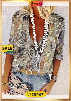 Women's Shirt Blouse Yellow Red Blue Paisley Button Print Long Sleeve Casual Daily Basic V Neck Regular S Chic Paisley Print Beach Blouse, Chic Paisley Print Blouse For Beach, Chic Paisley Print Blouse For The Beach, Casual Printed Blouse For Party, Summer Party Top With Paisley Print, Trendy Long Sleeve Blouse With Paisley Print, Summer Party Tops With Paisley Print, Casual Paisley Print Summer Blouse, Trendy Summer Blouse With Paisley Print