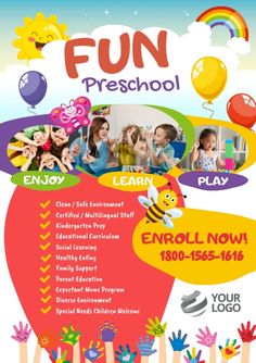 an advertisement for the fun preschool program