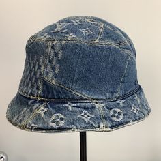 A Louis Vuitton Denim Bucket Hat In Excellent Condition. Bucket Hat Louis Vuitton, Louis Vuitton Denim, Denim Bucket Hat, Louis Vuitton Accessories, Limited Time, Bucket Hat, Color Blue, Louis Vuitton, Women Accessories