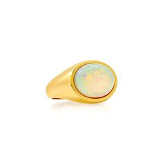 8ct opal 9mm Bezel Set 10k yellow gold Luxury Gold Opal Ring With Bezel Setting, Luxury Gold Opal Ring With Cabochon, Luxury Yellow Gold Opal Ring With Polished Finish, Modern Formal Opal Ring With Cabochon, Modern Formal Cabochon Opal Ring, Formal Modern Opal Cabochon Ring, Luxury Gold Opal Ring Oval Cabochon, Luxury Opal Ring With Cabochon Cut, Luxury Gold Opal Ring With Oval Cabochon