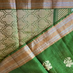 Pure Rich Silk Saree With Embroidery Blouse Brown Chanderi Dupatta With Cutdana, Transitional Green Raw Silk Embroidered Fabric, Green Slub Silk Dupatta With Traditional Patterns, Diwali Green Embroidered Tissue Silk Fabric, Green Tissue Silk Dupatta With Traditional Patterns, Saree With Embroidery Blouse, Pure Silk Saree, Embroidery Blouse, Pure Silk Sarees