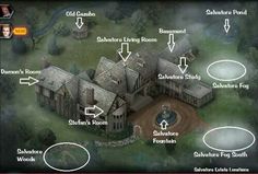 an aerial view of a large house with lots of rooms and features in the game