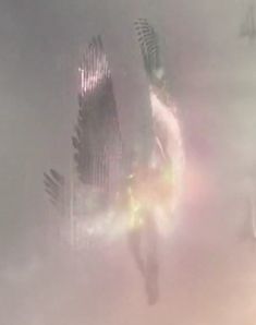 a blurry image of a person in the fog