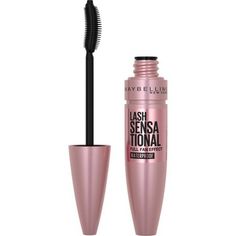 MaybellineLash Sensational Lengthening Mascara - Waterproof Brownish Black - 0.32 fl oz: Rose Hip Oil, Non-Clumping, Volumizing Cheap Mascara, Maybelline Lash Sensational Mascara, Rose Hip Oil, Pink Mascara, Maybelline Mascara, Drugstore Mascara, Pop Art Makeup, Mascara Brands, Lash Sensational