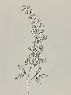 a black and white drawing of some flowers