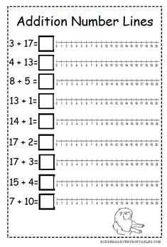 the addition number lines worksheet