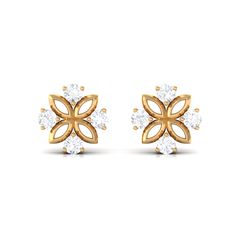 Product Details Designed with elegance, these Flower Earrings are adorned with Round Cut Diamond in Prong Setting. The Diamond Earrings are composed of Gold and come with a Screw Back Closure to keep your earrings in their right place. These Flower Earrings are a beautiful pair that you would love to wear again and again. Gift these Gold Stud Earrings to your loved one and add elegance to her jewelry collection. Product Information SKU SHP-EARRINGS082210009 Weight 1.12 gm (Approximate) DIAMOND I Flower Earrings Gold, Floral Studs, Gold Stud Earrings, Diamond Gold, Gold Stud, Stud Earrings Set, Gold Floral, Jewellery Design, Quality Diamonds