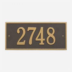 an address plaque with the number 278 on it's front and bottom panel in gold