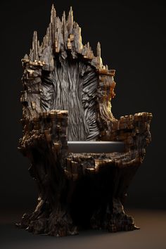 a wooden chair made to look like a tree stump