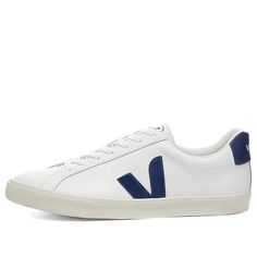 Veja Esplar Lace-Up 'White Dark Cobalt' EO022145 Veja Esplar, Cultural Change, Gameday Outfits, Sneakers Outfit Men, Veja Shoes, Stockholm Style