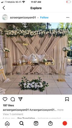 an instagram page with flowers and decorations on it