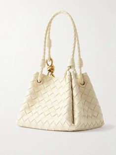 BOTTEGA VENETA Parachute small intrecciato leather shoulder bag Bag Wishlist, Dream Items, Aesthetic Bag, Knotted Top, Bottega Veneta Intrecciato, Stylish Handbags, Fancy Bags, Air Pods, Bag Collection