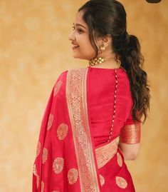 Red Designer Saree, Pink Designer Saree, Latest Blouse Patterns, Formal Women, Sari Blouse Designs