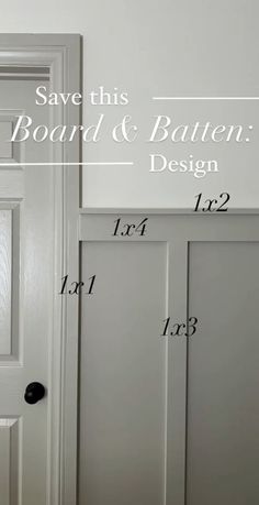 a white door with measurements for the bottom panel and bottom panel, in front of it