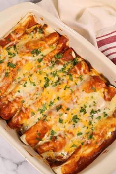 a casserole dish with meat and cheese