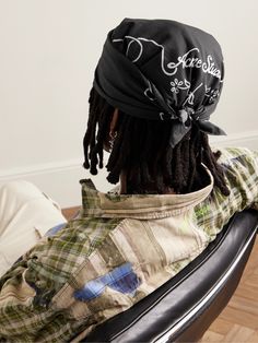 Acne Studios' scarf is inspired by classic bandanas. Cut from cotton-voile, it's printed with the brand's logo at the center with smaller versions at the corners. Freeform Dreads, Acne Shop, Studio Logo, Cotton Scarf, Scarf Men, Studio S, Cotton Voile, Mr Porter, Bandanas