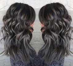 Color Charcoal Hair, Gray Highlights, Granny Hair, Hair Gray, Grey Hair Color, Trendy Hair, Hair Envy, Great Hair, Silver Hair