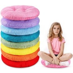 PRICES MAY VARY. Value Pack: you will get 8 pieces of comfortable floor cushions seating in 8 different vibrant colors, including red, lake blue, sky blue, orange, green, yellow, pink, lilac; Different colors cater to different preferences, and you can also use different colors for different activities Larger and Thicker: the big floor cushions for kids measure about 40 x 40 x 9 cm/ 16 x 16 x 3.6 inches; It's a proper size for adults and kids, easy to store, and you can stack them on top of each Seating For Classroom, Preschool Yoga, Alternative Seating, Classroom Seating, Round Floor Pillow, Floor Sitting, Home Daycare, Flexible Seating, Yoga And Meditation