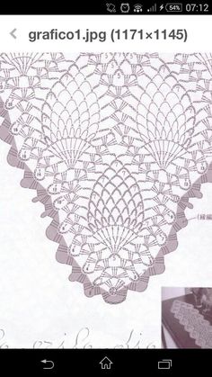 the crocheted doily pattern is shown on an iphone