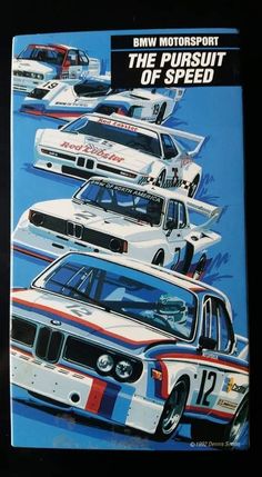 the front cover of bmw motor sport's book, the pursuit of speed