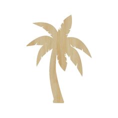 a wooden cutout of a palm tree