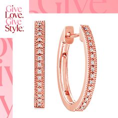 in stock Hoop Earrings, Rose Gold, 10 Things, Gold