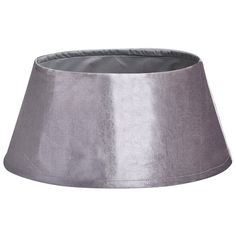 a silver lamp shade is shown on a white background and it's light gray