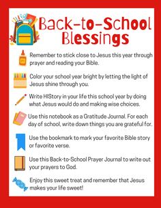 the back to school blessing poster