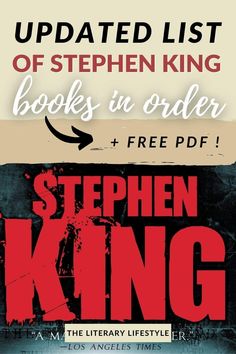 the book cover for stephen king's books in order