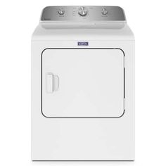 a white dryer with the door open