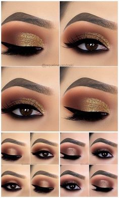 20+Your Heart Touch Eye Makeup Tips For Colorful Wedding Makeup, Wedding Makeup Hooded Eyes, Golden Makeup Look, Makeup Look Glam, Eye Makeup Tips For Beginners, Eye Makeup Color, Green Smokey Eye, Bright Eye Makeup