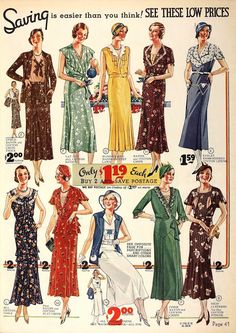 Snapped Garters: Best and Worst Vintage Clothing Years (Mainstream ... Muse Board, 30’s Fashion, Annie Jr, Clothing Ads, 1930's Dresses, Vintage 1930s Dress