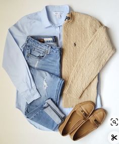 Casual Shoes For All Outfits, Ralph Lauren Crewneck Outfit, Ralph Lauren Autumn Style, Ll Bean Fashion, How To Style Ralph Lauren Sweater, Classic Style Outfits 2023, Nancy Meyers Fashion, Classy Sweater Outfits, Ralph Lauren Style Classy