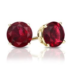 This gorgeous style of round ruby gemstone stud earrings that holds an approximate total weight of 0.25 ct. comes in a 14k yellow gold 4-prong basket setting with a choice of push-back, screw back or lever back clasps. Black Diamond Pendant, Sapphire Stud Earrings, Black Diamond Studs, Paris Jewelry, Halo Diamond Earrings, Ruby Earrings Studs, Solitaire Diamond Pendant, Colored Diamond Rings, Sapphire Earrings Studs