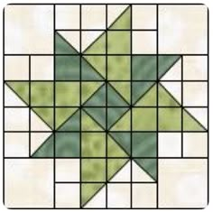 an image of a green star quilt pattern