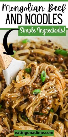 Asian Beef And Noodles, Beef Rice Noodles, Asian Ground Beef Recipes, Ground Beef And Broccoli, Rice Noodle Recipes, Mongolian Beef Recipes, Asian Noodle Recipes, Beef Rice