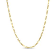 Dressed up or down, this figaro chain necklace in yellow rhodium-plated silver is a stylish and easy choice. Crafted in sterling silver with yellow rhodium plate This 2.2mm-wide figaro chain features single oval-shaped links alternating with trios of shorter links. Great for layering with shorter and longer necklaces to create your own style This 16.0-inch necklace secures with a lobster claw clasp. Figaro Chain Necklace, Peoples Jewellers, Figaro Chains, Rhodium Plated, Long Necklace, Silver Plate, Chain Necklace, Gold Necklace, Chain