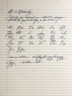 handwriting on lined paper with cursive writing