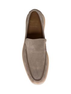 Beige suede loafer. Slip-on. Church's logo embossed on front.Composition: Outside:, 100% Leather Lining:, 100% Leather Sole:, 100% Rubber Business Suede Slip-ons With Round Toe, Business Casual Leather Moccasins With Suede Lining, Business Slip-ons With Suede Lining And Moc Toe, Suede Slip-ons With Suede Lining, Suede Leather Shoes With Slip-on Fit And Leather Footbed, Business Suede Moc Toe Moccasins, Business Suede Moccasins With Moc Toe, Business Suede Moccasins With Textured Sole, Suede Slip-ons With Leather Sole And Plain Toe