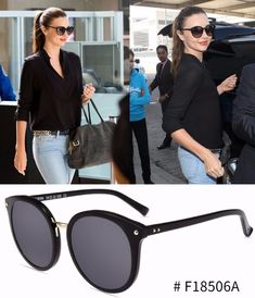 Unique Sunglasses, Street Snap, Tortoise Shell Sunglasses, Ray Ban Aviators, Stylish Sunglasses, Geek Chic, Miranda Kerr, Spring Wardrobe, Grey Lenses