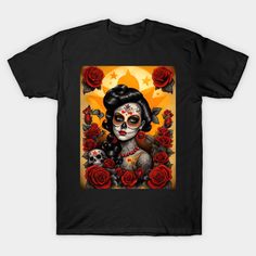 Vintage Style Catrina 01***Original Artwork and Coloring by Absinthe Society *** -- Choose from our vast selection of Crewneck and V-Neck T-Shirts to match with your favorite design to make the perfect graphic T-Shirt. Pick your favorite: Classic, Boxy, Tri-Blend, V-Neck, or Premium. Customize your color! For men and women. Day Of The Dead Cotton Crew Neck T-shirt, Black Short Sleeve T-shirt For Day Of The Dead, Graphic Tee With Sublimation Print For Artistic Expression, Cotton Graphic Print Top For Day Of The Dead, Cotton Graphic Print T-shirt For Day Of The Dead, Dark Style, Absinthe, Dark Fashion, Vintage Shops