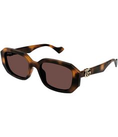 Gucci Women's GG Generation Light 54mm Havana Rectangle Sunglasses | Dillard's Designer Rectangular Acetate Sunglasses, Designer Rectangular Sunglasses With Polarized Lenses, Designer Rectangular Sunglasses With Uv Protection, Luxury Rectangular Sunglasses With Gradient Lenses, Luxury Rectangular Sunglasses With Uv Protection, Designer Gucci Rectangular Sunglasses, Gucci Brown Rectangular Sunglasses, Gucci Acetate Sunglasses With Tinted Lenses, Gucci Tinted Acetate Sunglasses