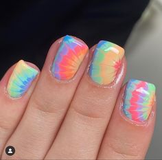 Tie Dye Acrylic Nails, Tie Dye Gel Nails, Nail Art Designs Beach, Tie Dye Nail Designs, Tie Dye Nails Acrylic, Nails Tie Dye, Unique Summer Nails, Tie Dye Nail Art