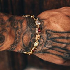 Royal Gemstone Chain - Gold Brown Skin Men, Mens Bracelet Gold Jewelry, Dope Jewelry Accessories, Expensive Jewelry Luxury, Gold Chain Design, Gold Chains For Men, Mens Gold Bracelets, Mens Jewelry Necklace, Dope Jewelry